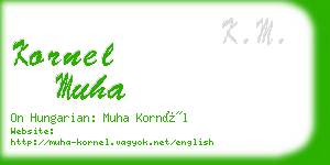 kornel muha business card